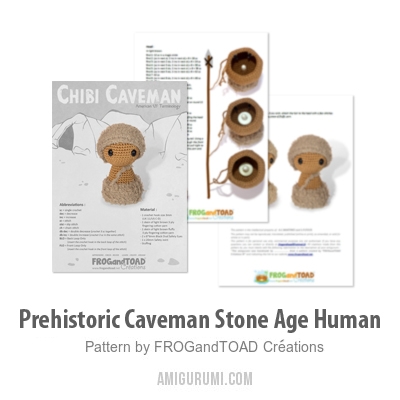 Caveman Amigurumi - Crochet Stone Age Man Neanderthal Hunter
