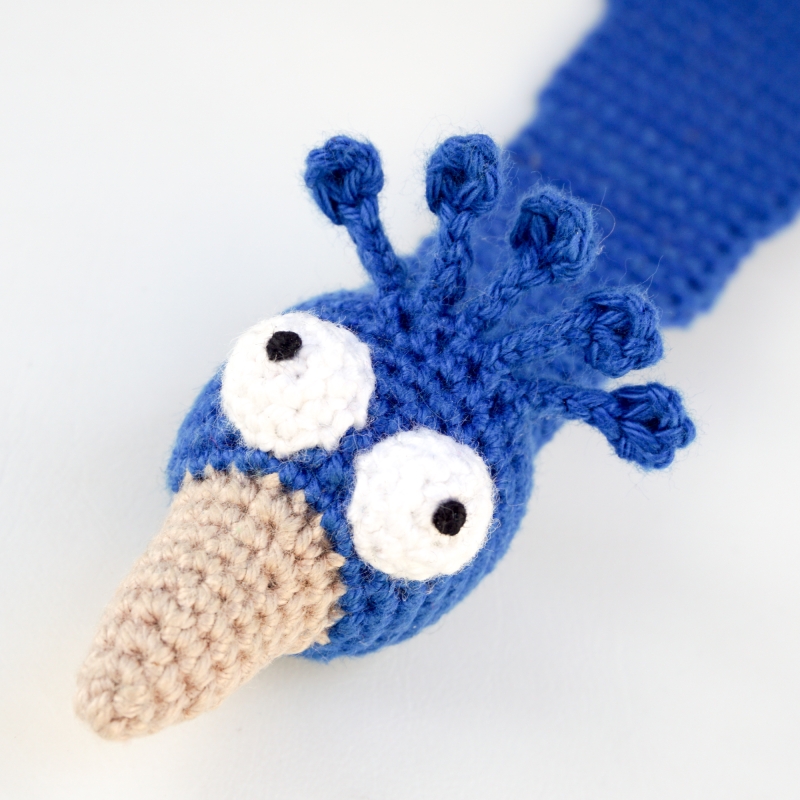 Peacock Bookmark amigurumi pattern