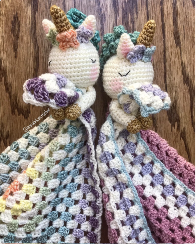 Crochet unicorn outlet lovey