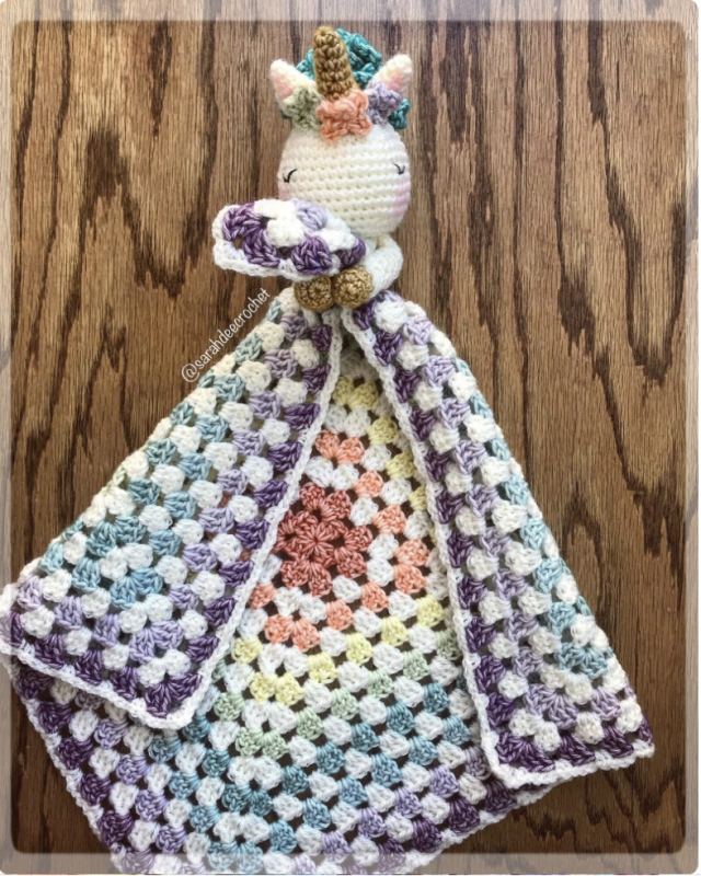 Unicorn lovey crochet online pattern