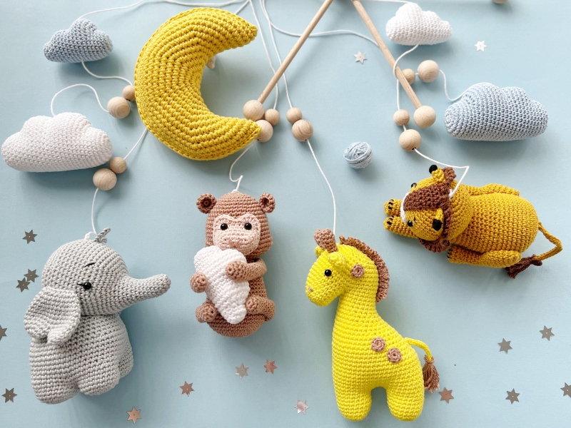crochet baby mobile safari pattern