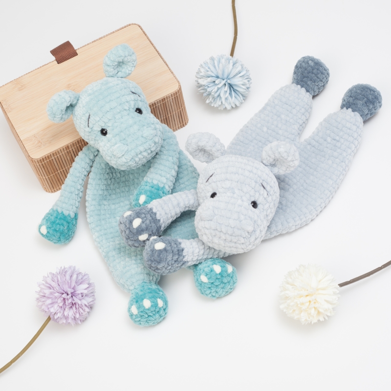 Hippo lovey, snuggler amigurumi pattern 