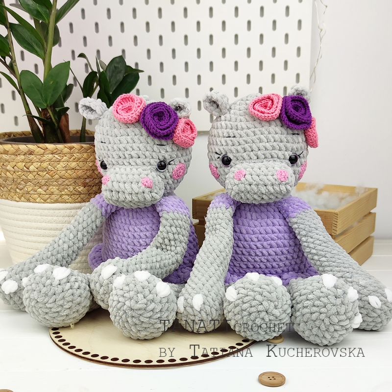 Hippo crochet pattern/Plush hippo amigurumi pattern Amigurumi com