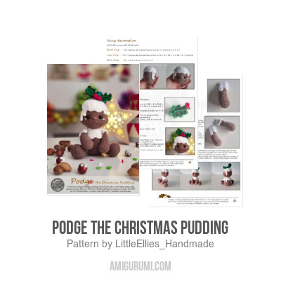 Figgy the Christmas Pudding Amigurumi Crochet Pattern ENG Pdf