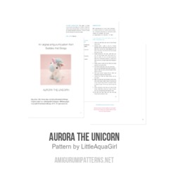 Aurora the Unicorn amigurumi pattern by LittleAquaGirl