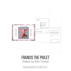 Francis the Piglet amigurumi pattern by Elfin Thread