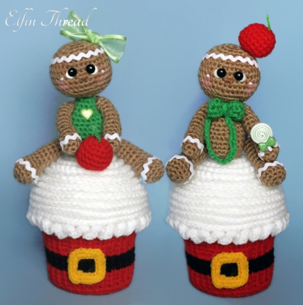 Giant Christmas Cupcake with Gingerbread Man Topper amigurumi pattern ...