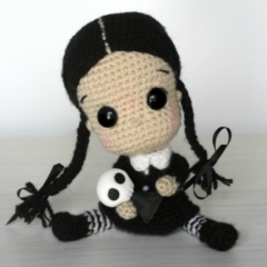 Wednesday Addams Chibi Doll amigurumi pattern - Amigurumi.com