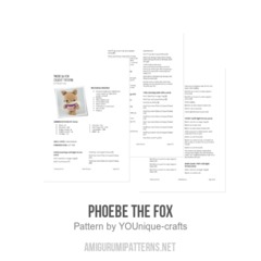 Phoebe the Fox amigurumi pattern by YOUnique crafts