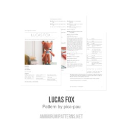 Lucas Fox amigurumi pattern by pica pau