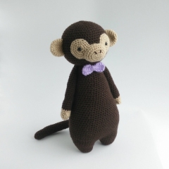 Tall Monkey with Bowtie amigurumi pattern by Little Bear Crochet