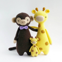 Tall Monkey with Bowtie amigurumi pattern by Little Bear Crochet