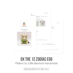 Ox The 12 Zodiac Egg amigurumi pattern by Little Bamboo Handmade