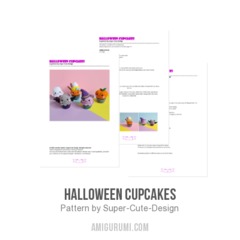 Halloween Cupcakes amigurumi pattern by Super Cute Design