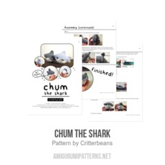 Chum the shark amigurumi pattern by Critterbeans