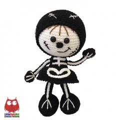 Doll in a Skeleton Outfit amigurumi pattern by LittleOwlsHut