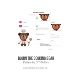 Bjorn the Cooking Bear amigurumi pattern by DIY Fluffies