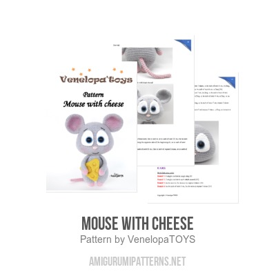 Mouse with cheese amigurumi pattern - Amigurumi.com