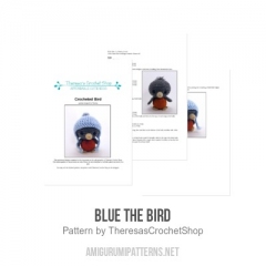 Blue the Bird amigurumi pattern by Theresas Crochet Shop