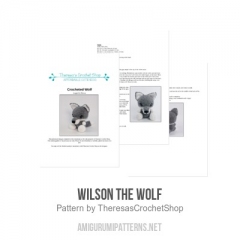 Wilson the Wolf amigurumi pattern by Theresas Crochet Shop