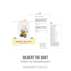 Gilbert the Goat amigurumi pattern by Hello Yellow Yarn