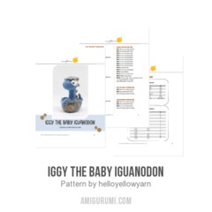 Iggy the Baby Iguanodon amigurumi pattern by Hello Yellow Yarn