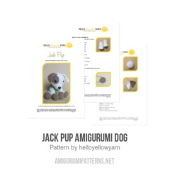 Jack Pup amigurumi pattern by Hello Yellow Yarn