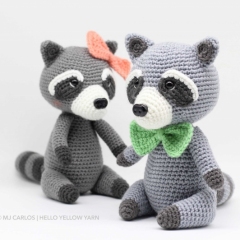Rosita and Robbie Raccoon amigurumi pattern by Hello Yellow Yarn