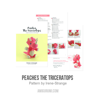 Peaches The Triceratops amigurumi pattern 