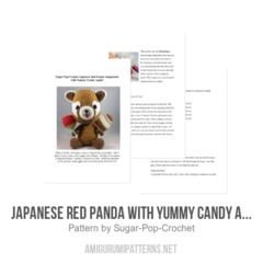 Japanese Red Panda with Yummy Candy Apple! amigurumi pattern by Sugar Pop Crochet