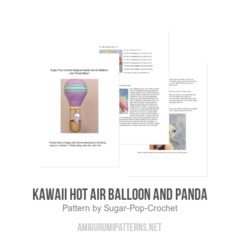 Kawaii Hot Air Balloon and Panda amigurumi pattern by Sugar Pop Crochet