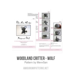 Woodland Wolf amigurumi pattern by MevvSan