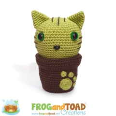 Minty Kitty Cactus - Cat Pot Plant amigurumi by FROGandTOAD Creations