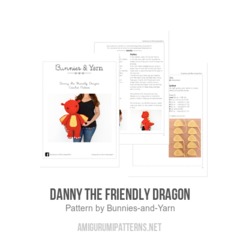 Danny the Friendly Dragon amigurumi pattern by Bunnies and Yarn