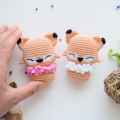 mini toys: giraffe, bunny, fox, bear, dragon and reindeer amigurumi pattern by RNata