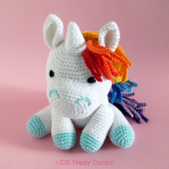 My rainbow unicorn amigurumi by Happy Coridon