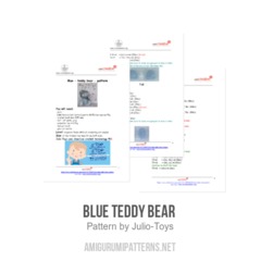 Blue Teddy Bear  amigurumi pattern by Julio Toys