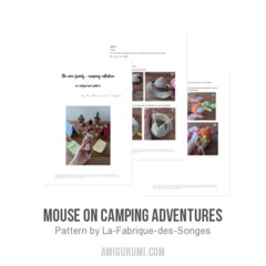 Mouse on camping adventures amigurumi pattern by La Fabrique des Songes