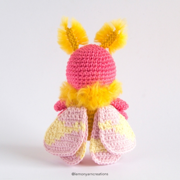 Rosy Maple Moth amigurumi pattern 