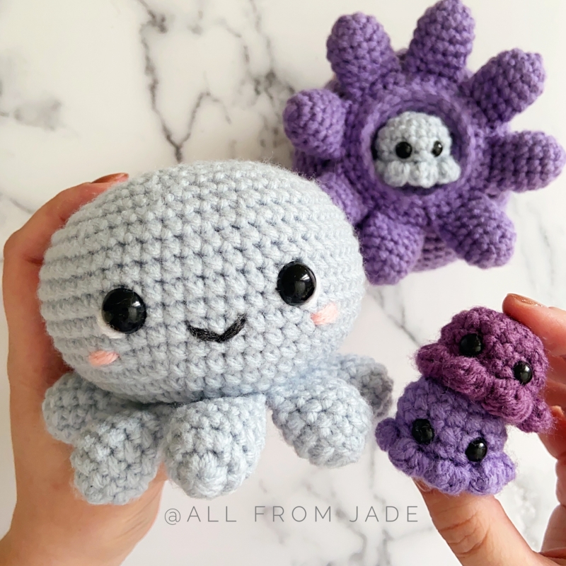 Amigurumi Crochet Kawaii Octopus  NO SEWING REQUIRED 🐙 