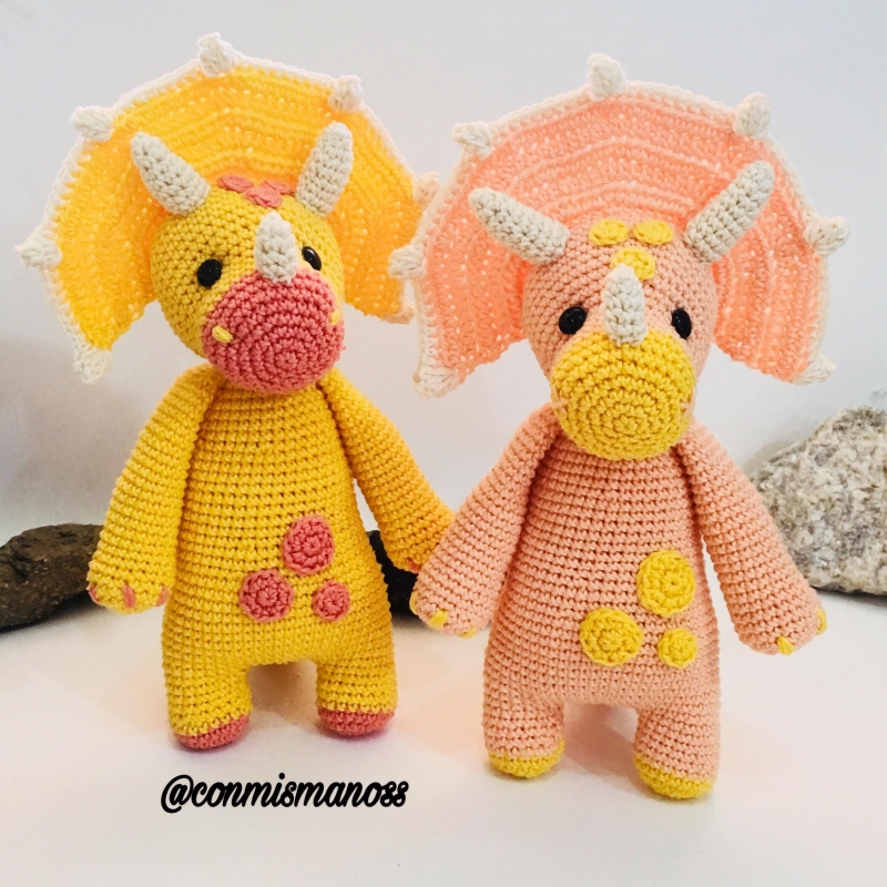 Keras triceratops amigurumi pattern - Amigurumi.com