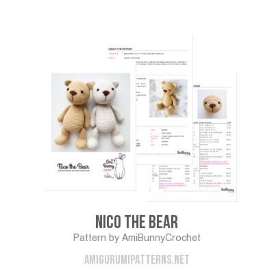 Nico the Bear amigurumi pattern - Amigurumi.com