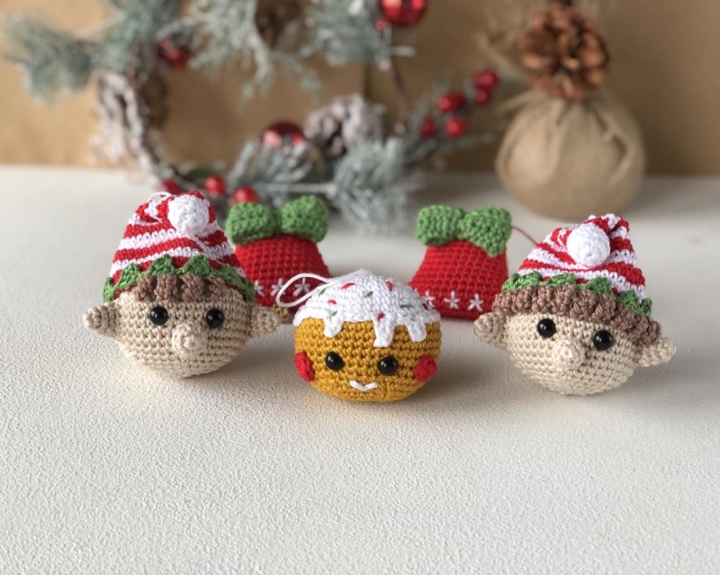 Christmas decoration: Elf, Gingerbread, Bell amigurumi pattern ...