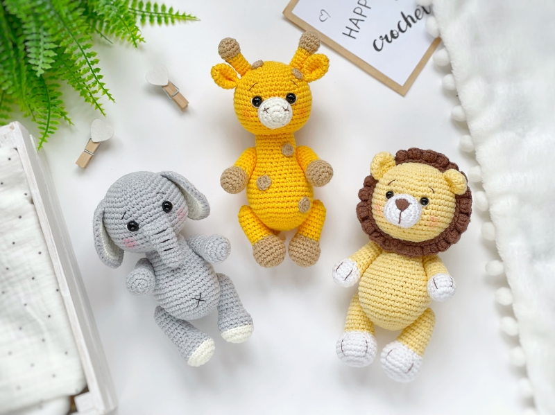 Amigurumi Crochet Safari Babies Kit