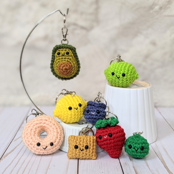 Crochet Keychain, Amigurumi Keychain, Kawaii, Avocado, Crochet, Keyring,  Keychain 