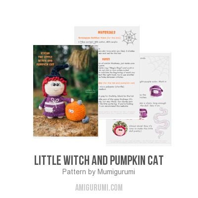 Little Witch and Pumpkin Cat amigurumi pattern - Amigurumi.com