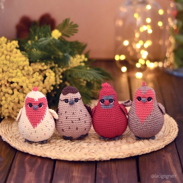 Sparrow, Red Robin, and Cardinal amigurumi pattern - Amigurumi.com