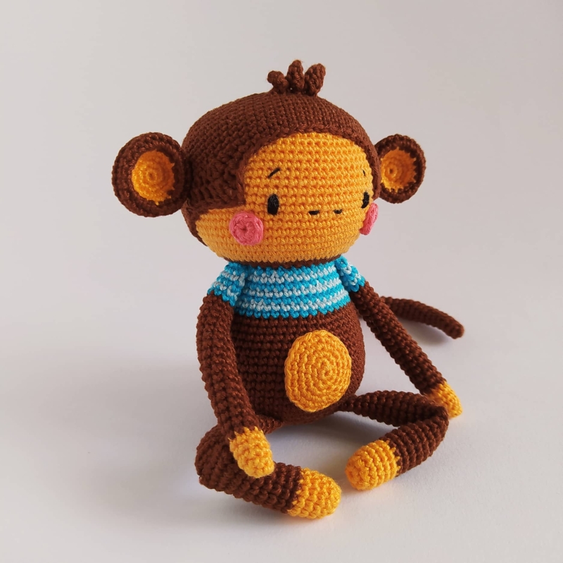 Blue Monkey Crochet Eyeglasses Holder – Sloth and Llama