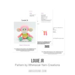 Louie Jr amigurumi pattern by Whimsical Yarn Creations
