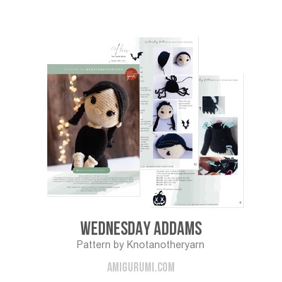 Wednesday Addams amigurumi pattern - Amigurumi.com